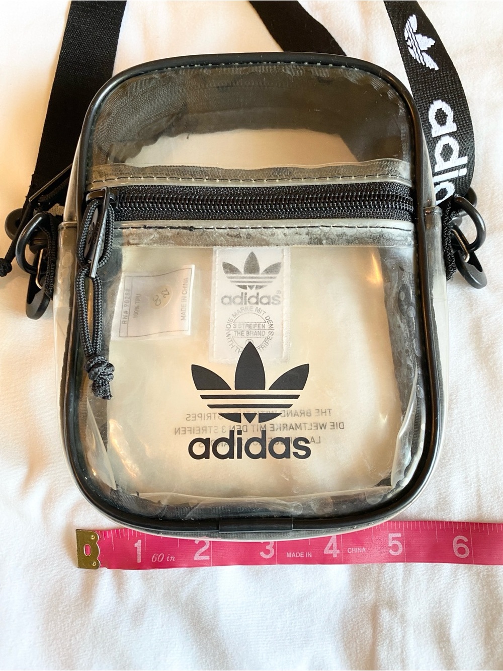 Adidas Originals Clear Mini Festival Crossbody in Black Trim - stadium bag - Picture 6 of 6